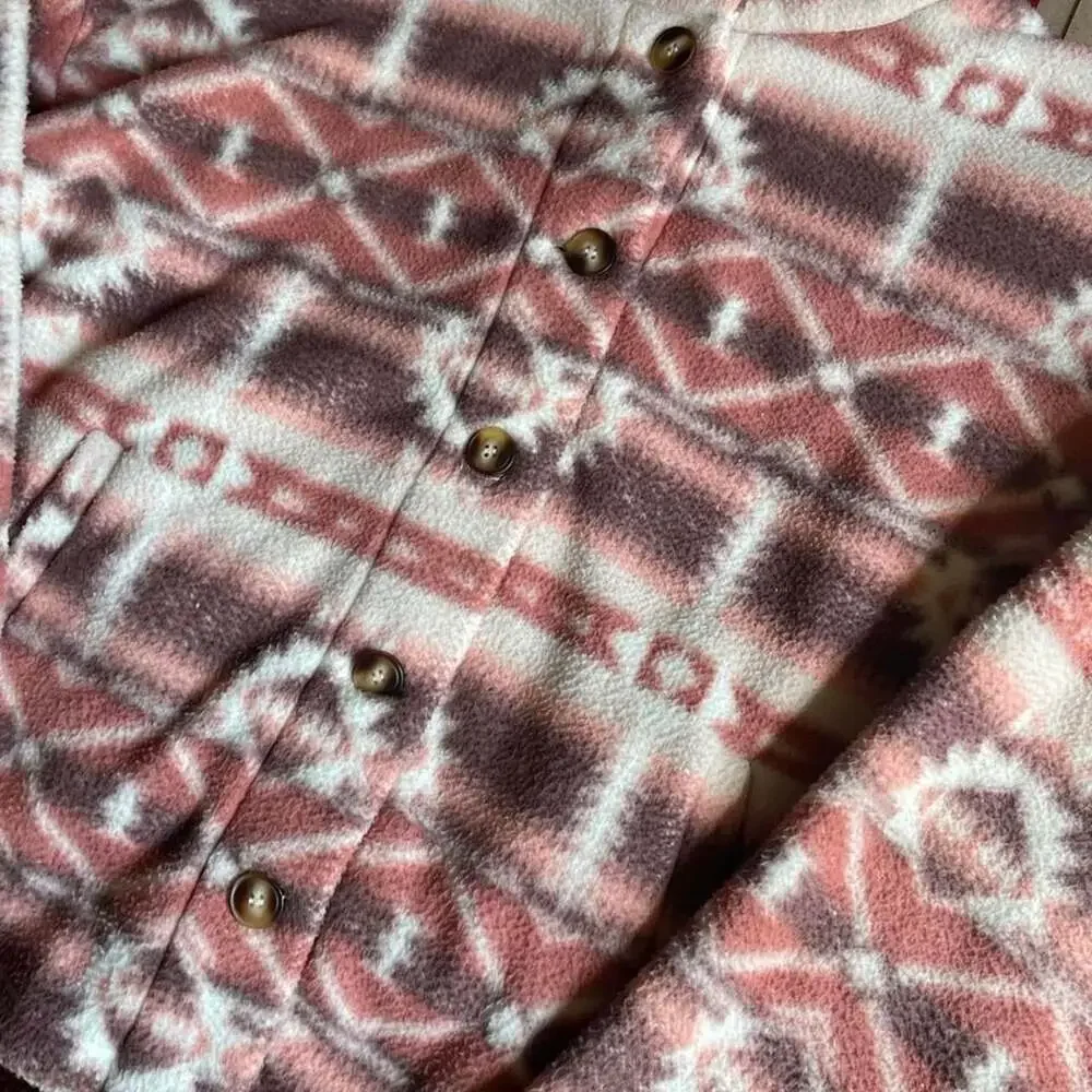Aztec Fleece Sweater Women’s Medium Western Button Up Jacket